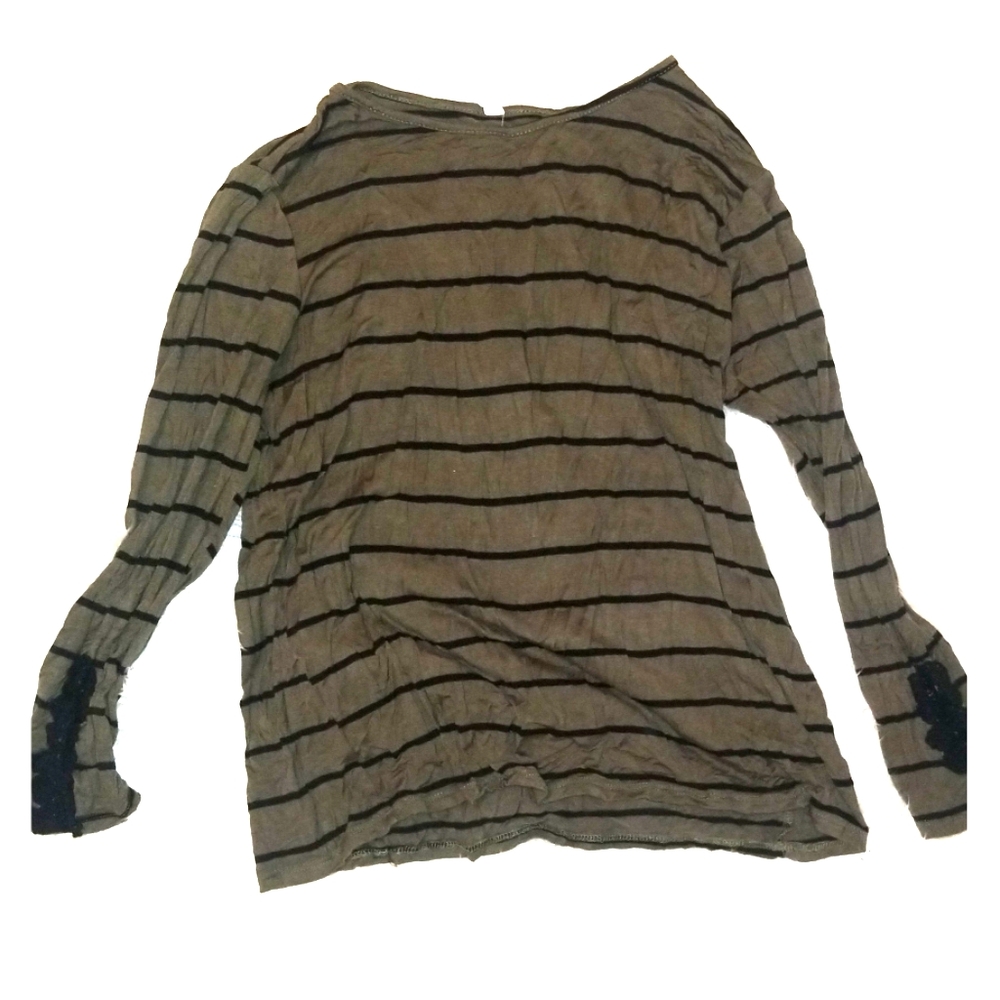 PinkBlush Long Sleeved Olive/Black Shirt Large